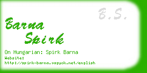 barna spirk business card